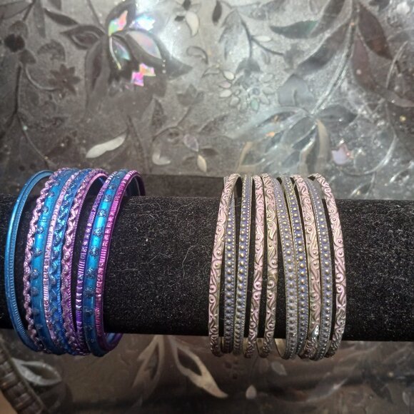 Lot of Bangle Bracelets Ethnic Costume Boho - Picture 4 of 6